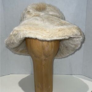 Lord & Taylor Vintage Faux Fur Hat Beige Color